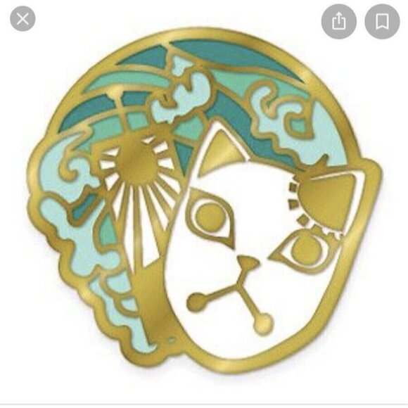 Demon Slayer: Kimetsu No Yaiba Fox Mask Sabito Enamel Pin Goldtone - Picture 2 of 5